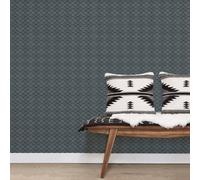 Galerie Bazaar Dark Teal Black Boho Beehive Smooth Wallpaper