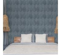 Galerie Bazaar Dark Teal Wasabi Leaves Smooth Wallpaper