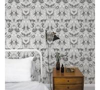 Galerie Bazaar Grey Black Menagerie Smooth Wallpaper