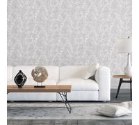 Galerie Bazaar Light Grey Broadleaf Smooth Wallpaper