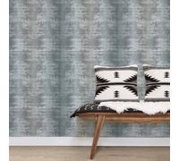 Galerie Bazaar Teal Black Bazaar Weave Smooth Wallpaper