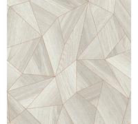 Galerie Beige Geometric Wood Effect Motif Wallpaper