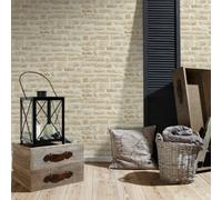 A.S. Creation 35580-2 Best of Wood and Stone Realistic Brick Design Wallpaper, Brown/Beige