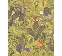 Galerie Blooming Wild Green/yellow Jungle Motif A4 Wallpaper Sample