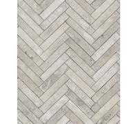 Galerie Bricks and More Herringbone Brick Wallpaper Galerie Wallcoverings Light Grey 10050mm x 530mm