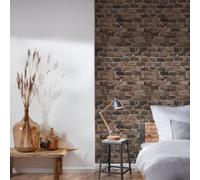 Galerie Bronze Brown Brickshire Residents Motif Wallpaper