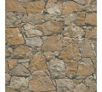 Galerie Bronze Brown Claystone Cottage Motif Wallpaper