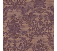Galerie Classic Silks 3 Purple Lilac Vintage Effect Floral Damask Smooth Wallpaper
