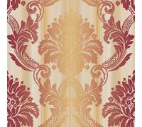 Galerie Classic Silks 3 Yellow Gold Fine Stripe Damask Embossed Wallpaper