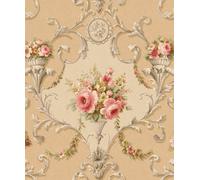 Galerie Classic Silks 4 Beige Ornamental Floral A4 Wallpaper Sample