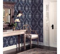 Galerie Classic Silks 4 Blue Regal Damask Wallpaper