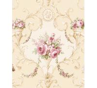 Galerie Classic Silks 4 Cream Ornamental Floral A4 Wallpaper Sample