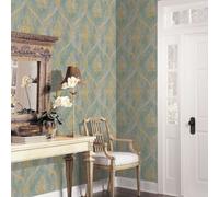 Galerie Classic Silks 4 Green Regal Damask Wallpaper