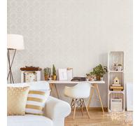 Galerie Classic Silks 4 Silver Grey Document Damask Wallpaper