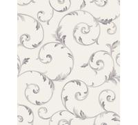 Galerie Classic Silks 4 Silver Grey Scroll A4 Wallpaper Sample