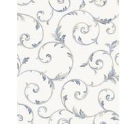 Galerie Classic Silks 4 White Scroll A4 Wallpaper Sample