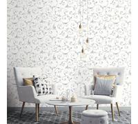 Galerie Classic Silks 4 White Scroll Wallpaper