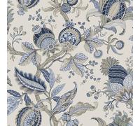 Galerie Cottage Chic Blue Botantical Floral Leaves EcoDeco Material Wallpaper Roll