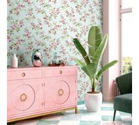Galerie Cottage Chic Blue Floral Ecodeco Material Wallpaper Roll