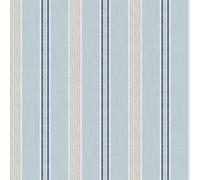 Galerie Cottage Chic Blue Multi Stripe Ecodeco Material Wallpaper Roll