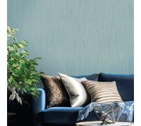 Galerie Cottage Chic Blue Silky Plain Wallpaper Roll