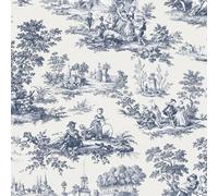 Galerie Cottage Chic Blue Toile EcoDeco Material Wallpaper Roll