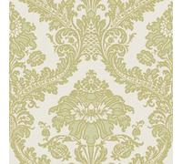 Galerie Cottage Chic Green Traditional Damask Wallpaper Roll