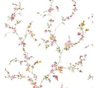 Galerie Cottage Chic Pink Floral Trail Ecodeco Material Wallpaper Roll