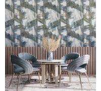Galerie Crafted Blue Glimmery Glaze Geometric Shards Design Wallpaper Roll