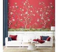 Galerie Daisy Bennett Red Chinoiserie Magnolia Mural