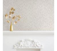 Galerie Earth Collection Beige Textured Leaves Sheen Wallpaper Roll