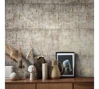 Galerie Earth Collection Brown Aged Concrete Metallic Texture Wallpaper Roll