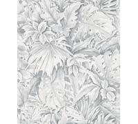 Galerie Eden Collection Silver Jungle Leaves A4 Wallpaper Sample