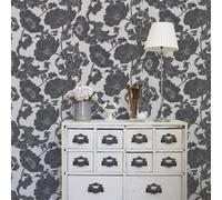Galerie Ekbacka Collection Monochrome Papaver Large Floral Trail Wallpaper Roll