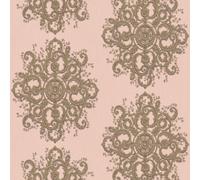 Galerie Elle Decoration Blush Pink Gold Baroque Damask Embossed Wallpaper