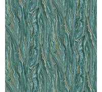 Galerie Elle Decoration Green Gold Marble Embossed Wallpaper