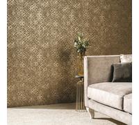 Galerie Emporium Gold Aged Quatrefoil Embossed Wallpaper