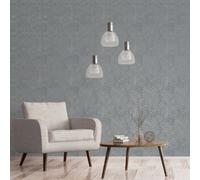 Galerie Emporium Grey Silver Aged Quatrefoil Embossed Wallpaper
