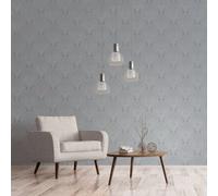 Galerie Emporium Grey Silver Mehndi Damask Embossed Wallpaper