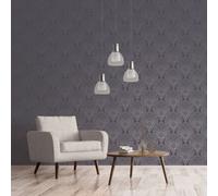 Galerie Emporium Purple Silver Mehndi Damask Embossed Wallpaper