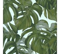 Galerie Escape Beige, Grey, Green Leaf Trail Smooth Wallpaper