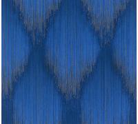 Galerie Fashion Icon Blue Metallic Stripe Wallpaper