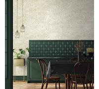 Galerie Feel Beige Metallic Seashell Leaf Wallpaper Roll