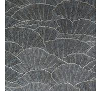 Galerie Feel Blue Metallic Seashell Leaf A4 Wallpaper Sample