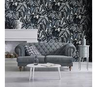 Galerie Feel Flock Tree Leaf Blue Wallpaper 81264