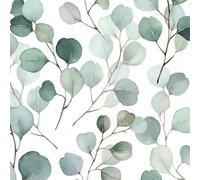 Non-woven wallpaper 47420 Pilea branches leaves white green Marburg (5,02£/1qm)