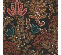Galerie Flourish Black Floral A4 Wallpaper Sample Fl61129