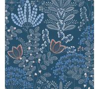 Galerie Flourish Blue Floral A4 Wallpaper Sample Fl61128