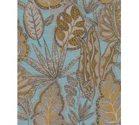 Livingwalls Famous Garden 393464 Non-Woven Wallpaper Light Blue Yellow Brown 10.05 m x 0.53 m Made in Germany