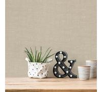 Galerie Fusion Beige Linen Effect Textured Wallpaper